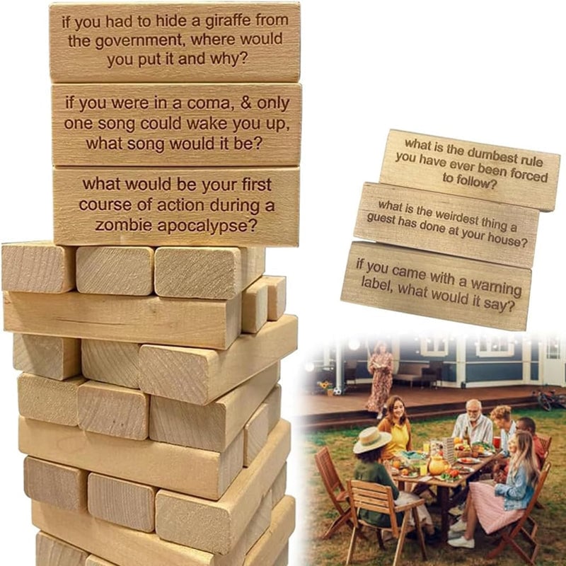 šIce Breaker Questions Tumbling Tower Game (54Pcs)