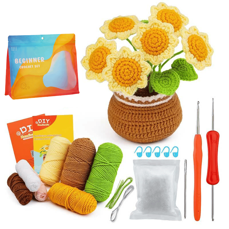DIY Knitted Potted Plant Kit πͺ΄