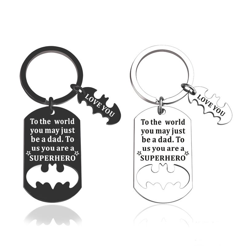 Fathers Gifts Dad Birthday Keychain for Daddy Step Dad to Be Husband from Daughter Son Wife Kids