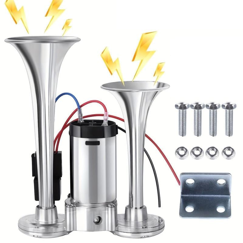 600DB Dual-Tone Metal Car Horn - Ultra Loud Warning Horn for Cars, Trucks & SUVs