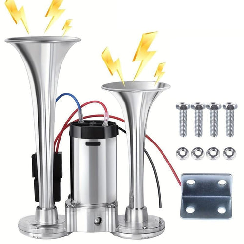 600DB Dual-Tone Metal Car Horn - Ultra Loud Warning Horn for Cars, Trucks & SUVs