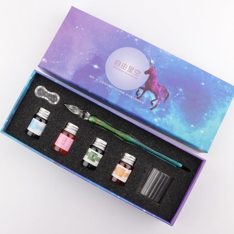 Calligraphy Glass Dip Pen Ink Set