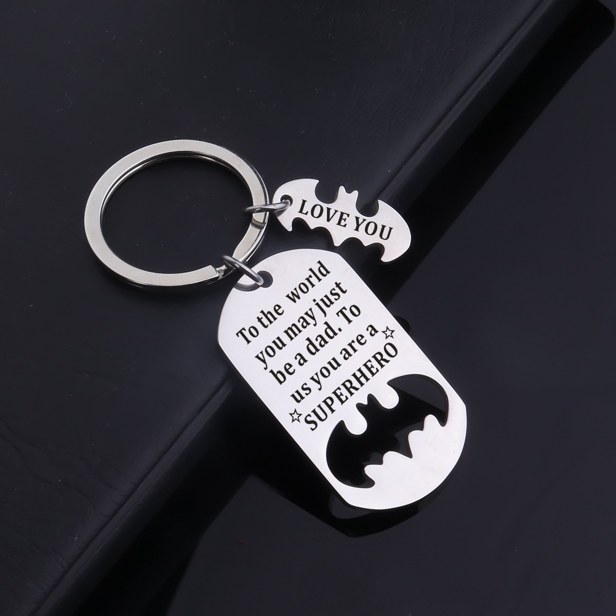Fathers Gifts Dad Birthday Keychain for Daddy Step Dad to Be Husband from Daughter Son Wife Kids