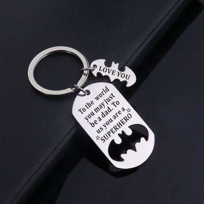 Fathers Gifts Dad Birthday Keychain for Daddy Step Dad to Be Husband from Daughter Son Wife Kids