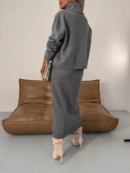 💥Hot Sale 48% OFF💥Midi Dress and Turtle Neck Sweater Set