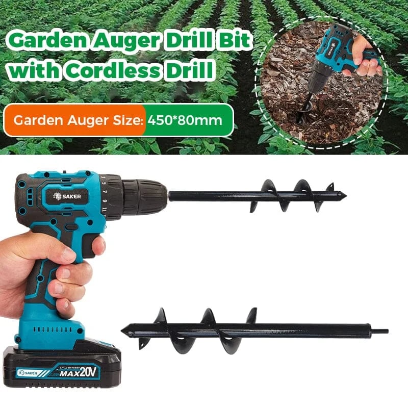 SAKER® Garden Auger Drill Bit with Cordless Drill