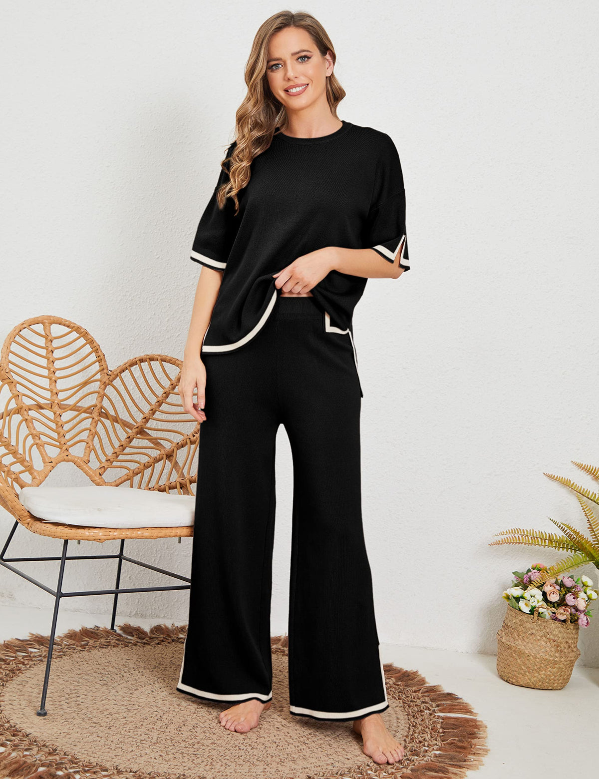 Classy Elastic Knit Lounge Set✨