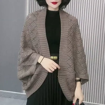Women's Diamond Hollow Out Knitting Versatile Short Shawl