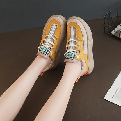 Women's Colorblock Thick Sole Walking Shoes
