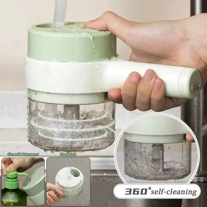 Best kitchen Tool💝 4 In 1 Handheld Electric Vegetable Cutter Set