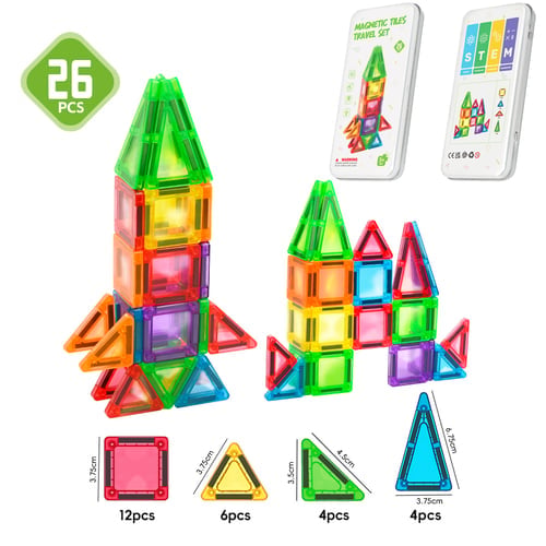 Mini Magnetic Tile Toys with Iron Box