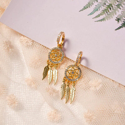 Dreamcatcher Crystal Charm Earrings
