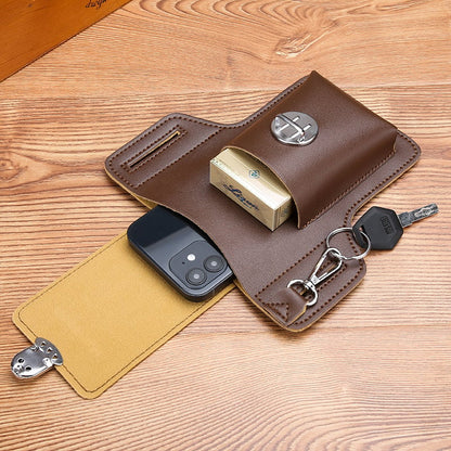 👛Vintage Leather Belt Bag Cell Phone Loop Leather Case Men's Belt Bag Cell Phone Bag Wallet