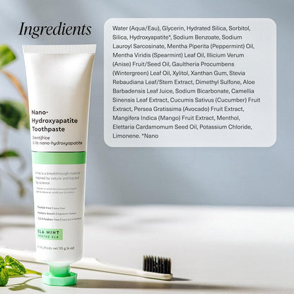 🏆Flash Sale⚡Nano Hydroxyapatite Toothpaste for Sensitive Teeth - Fluoride-Free Remineralizing Formula with Medical-Grade HAp, Enamel Repair & Desensitizing Whitening