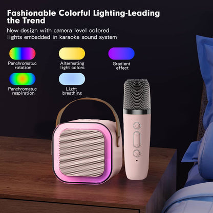 Mini Karaoke Machine with Wireless Microphones