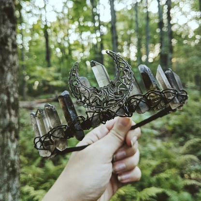 Labradorite Witchy Moon Crystal Crown