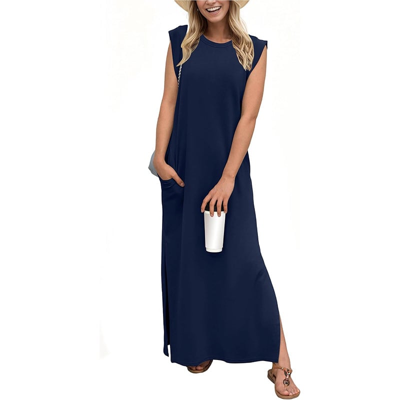 🔥SUMMER SALE 49% OFF⏰Women's Casual Loose Split Wrinkle-Free Maxi Dress