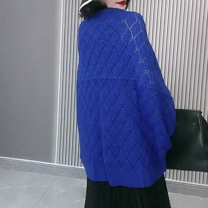Women's Diamond Hollow Out Knitting Versatile Short Shawl