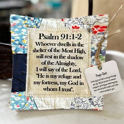 🎁🔥Prayer Quilt With Cross Inside (Approx. 5" square)