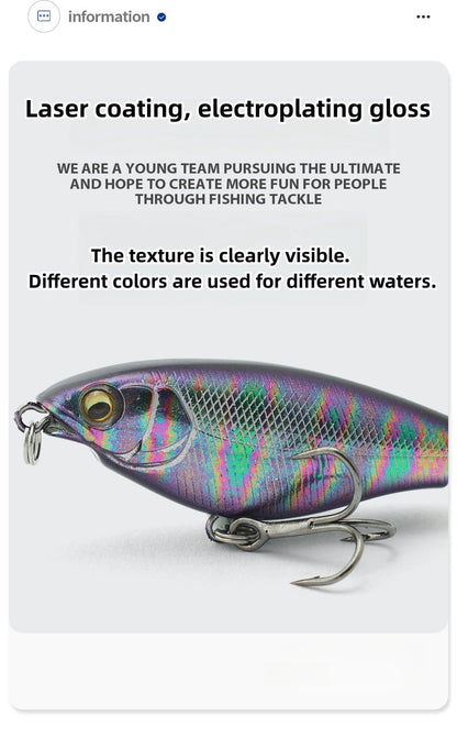 6.5g/12g propeller surface lure bionic fish hook