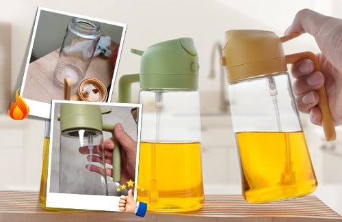 2-in-1 Glass Oil Spray and Pour Bottle