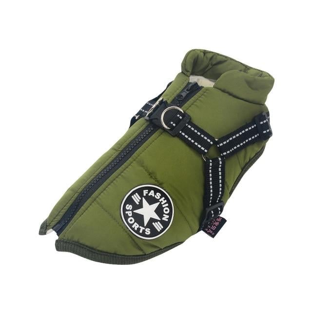 🎅Waterproof Winter Dog Jacket with Built-in Harness