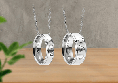 💓I Love U MOM / DAD necklace stainless steel pendant necklace