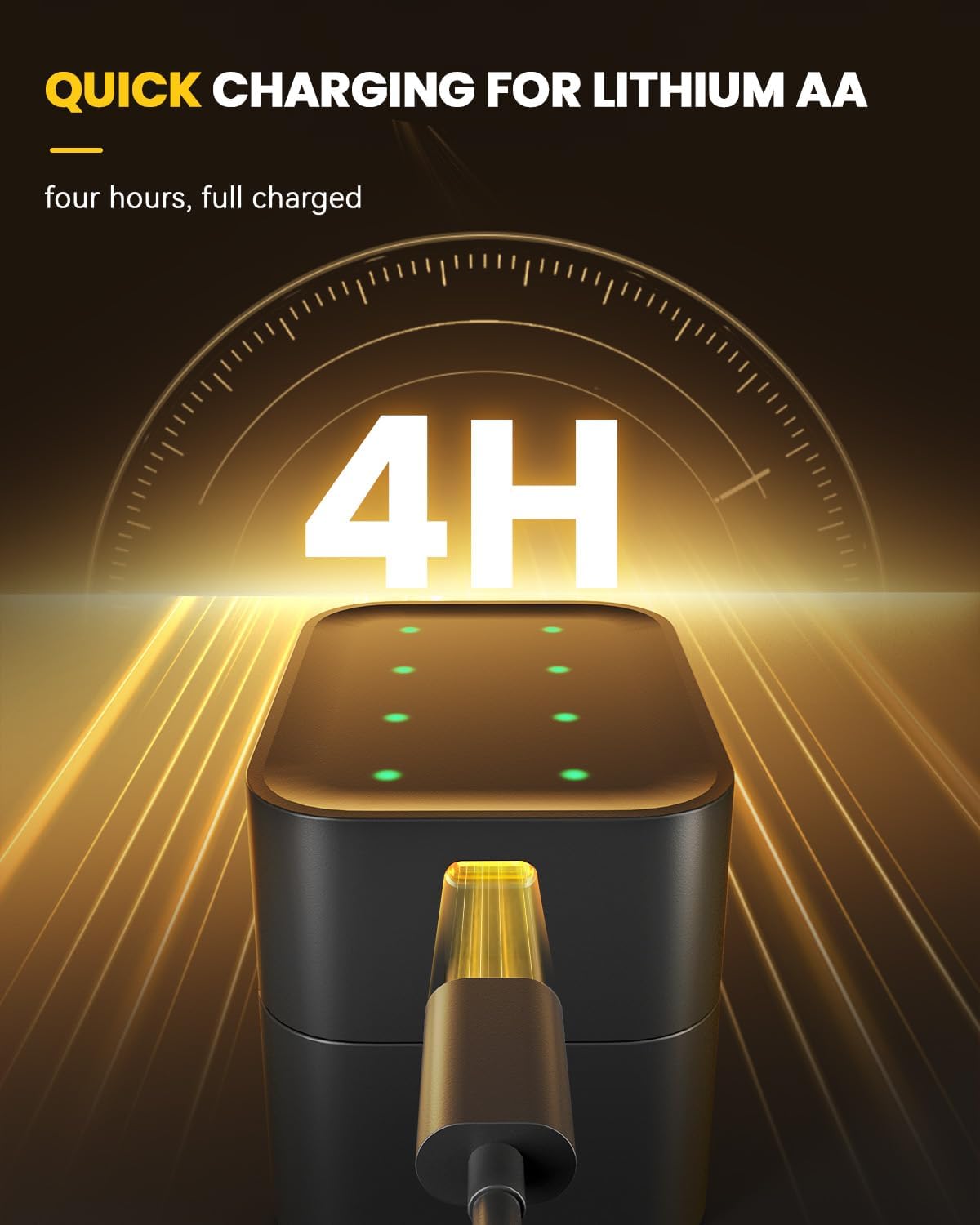 Charging Compartment - Rechargeable Aa/Aaa Lithium Battery