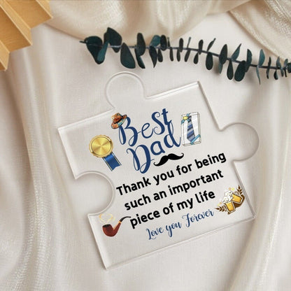 🧩Father's Day Transparent Acrylic Puzzle Ornament - Home Desk Decoration