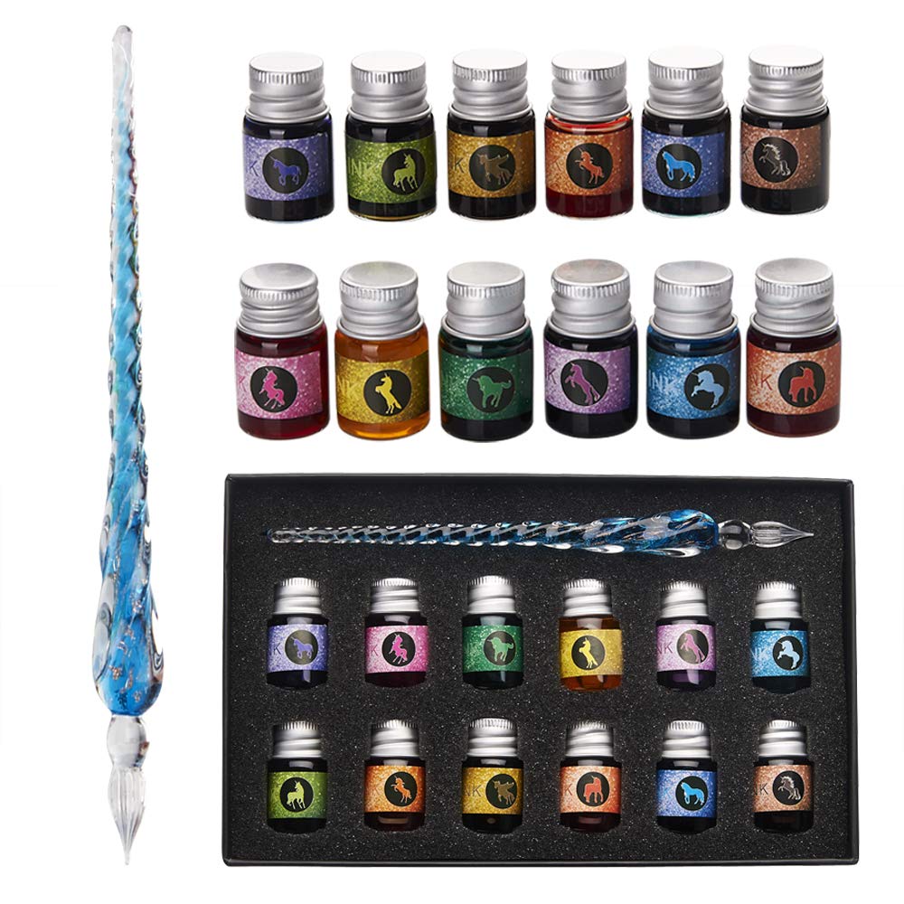 Calligraphy Glass Dip Pen Ink Set