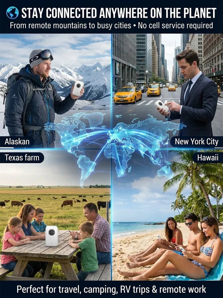 Next-Gen Satellite WiFi6+ Portable Router - 500Mbps Stay connected all day with our pocket router- Nationwide Clearance