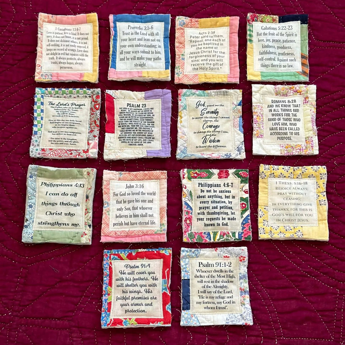🎁🔥Prayer Quilt With Cross Inside (Approx. 5" square)