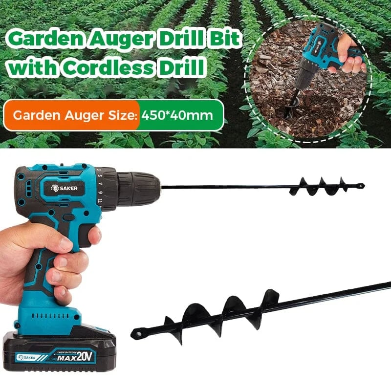 SAKER® Garden Auger Drill Bit with Cordless Drill