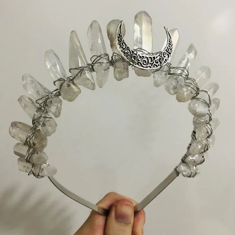 Labradorite Witchy Moon Crystal Crown