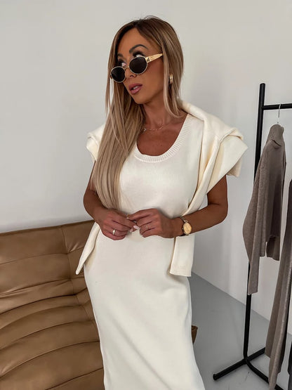 💥Hot Sale 48% OFF💥Midi Dress and Turtle Neck Sweater Set