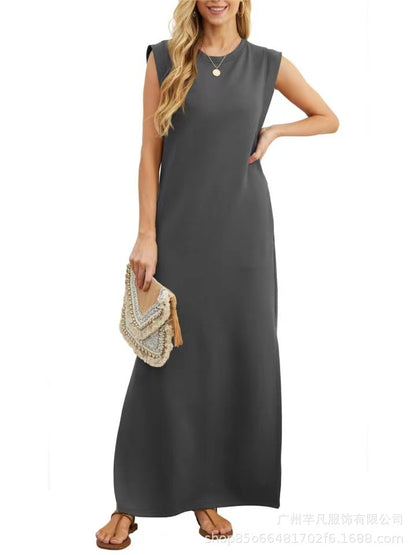 🔥SUMMER SALE 49% OFF⏰Women's Casual Loose Split Wrinkle-Free Maxi Dress
