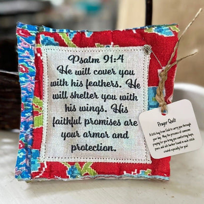 🎁🔥Prayer Quilt With Cross Inside (Approx. 5" square)