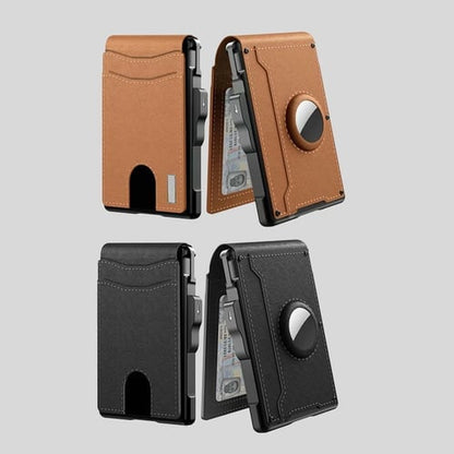 Men's Business Style Pu Leather Card Slots for AirTag