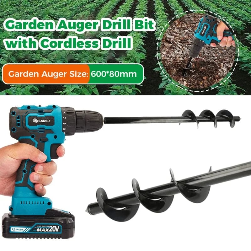 SAKER® Garden Auger Drill Bit with Cordless Drill