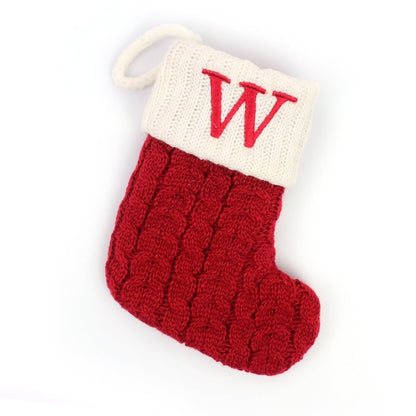 Christmas Red Socks Alphabet Knitting Christmas-Tree Pendant