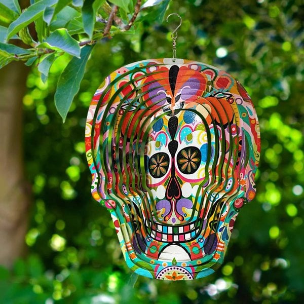 🔥 Sugar Skull Wind Spinner