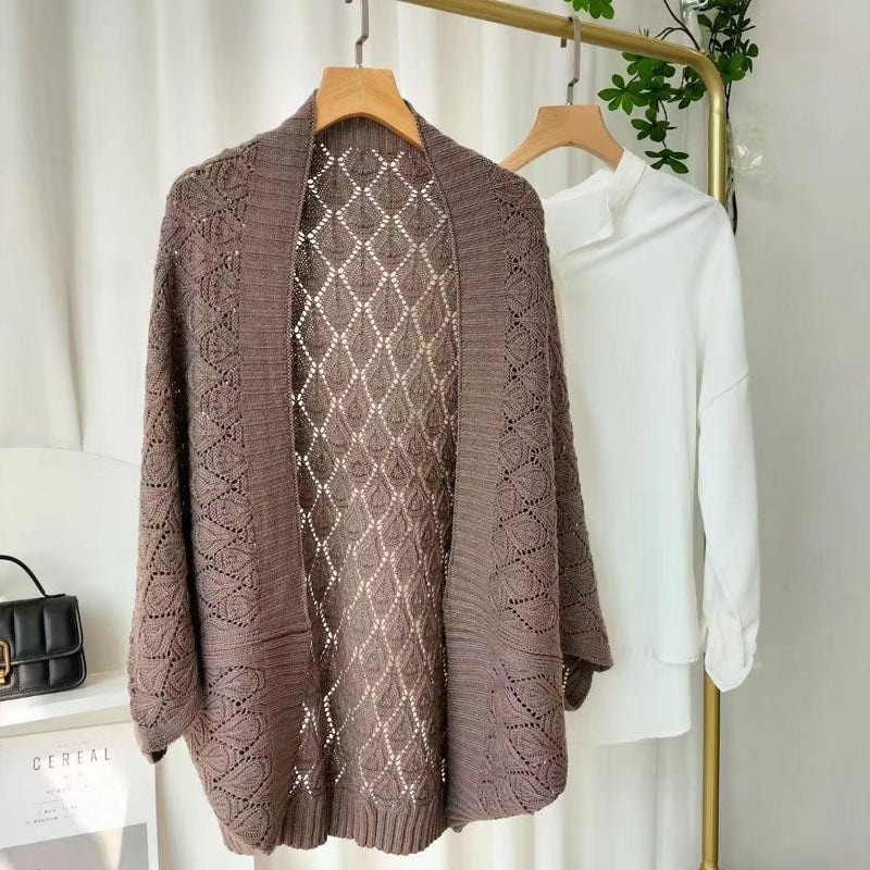 Women's Diamond Hollow Out Knitting Versatile Short Shawl