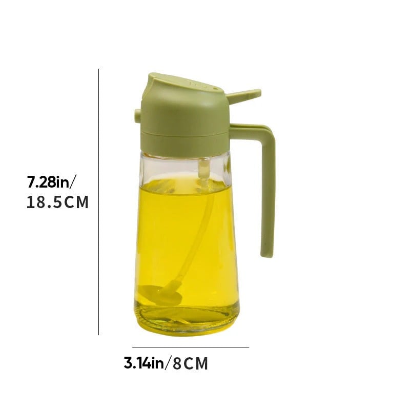 2-in-1 Glass Oil Spray and Pour Bottle