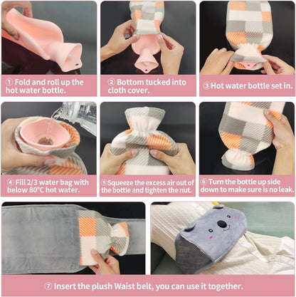 Plush Refillable Hot Water Bottle Belt