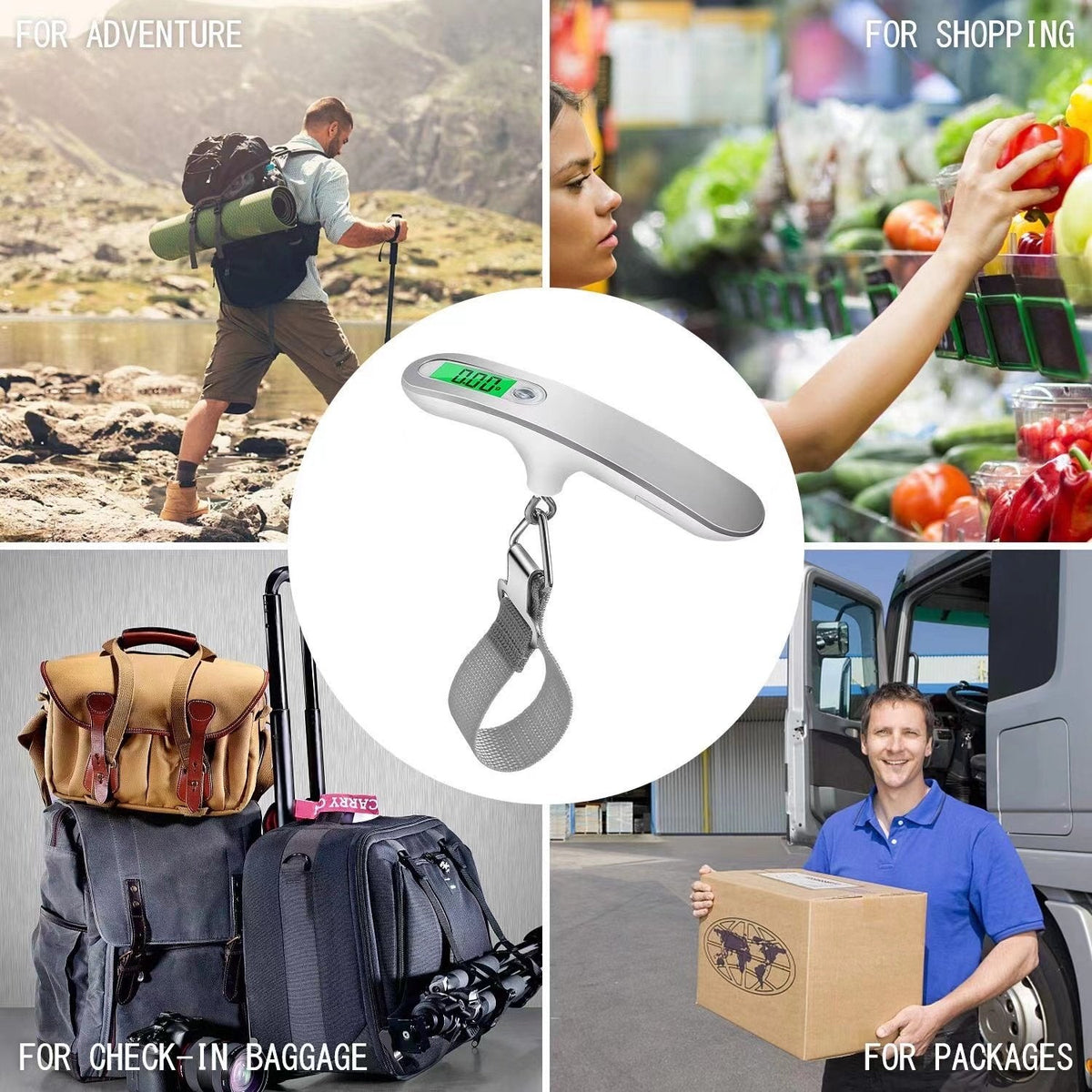 Portable Electronic Hook Scale with Strong Nylon Strap