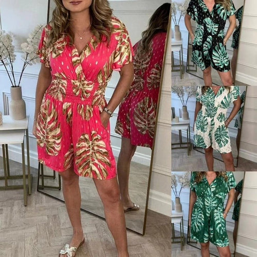 Casual Floral Polka Dot Pocket Rompers (Buy 2 Free Shipping)