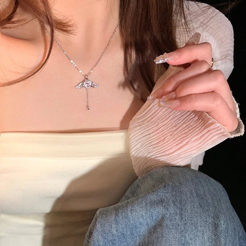 💖Pink Angel Wings Necklace