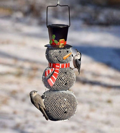 ⛄Snowman Metal Mesh Bird Feeder🐦