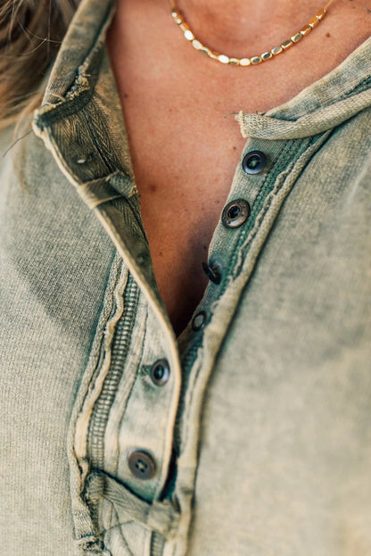 🔥2024 SUMMER HOT🔥BUTTON MIX WASHED HENLEY TANK(48% OFF TODAY!!!)