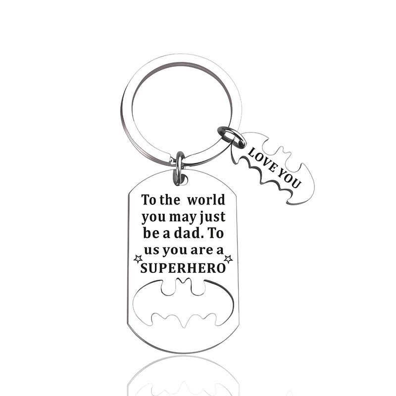Fathers Gifts Dad Birthday Keychain for Daddy Step Dad to Be Husband from Daughter Son Wife Kids